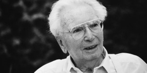Portrait of austrian psychologist Viktor Frankl, Photograph, 1994